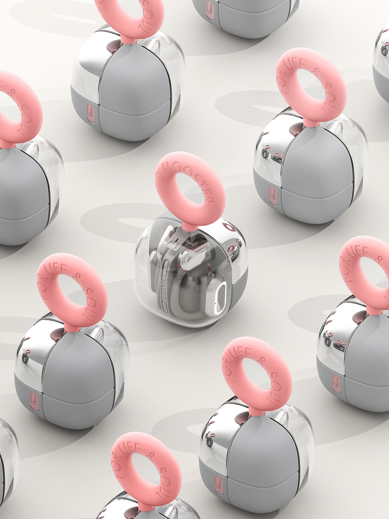 一组粉嫩耳机渲染图合集