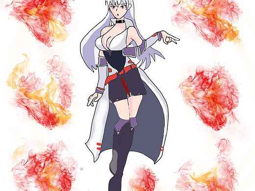 原创火焰女魔法使