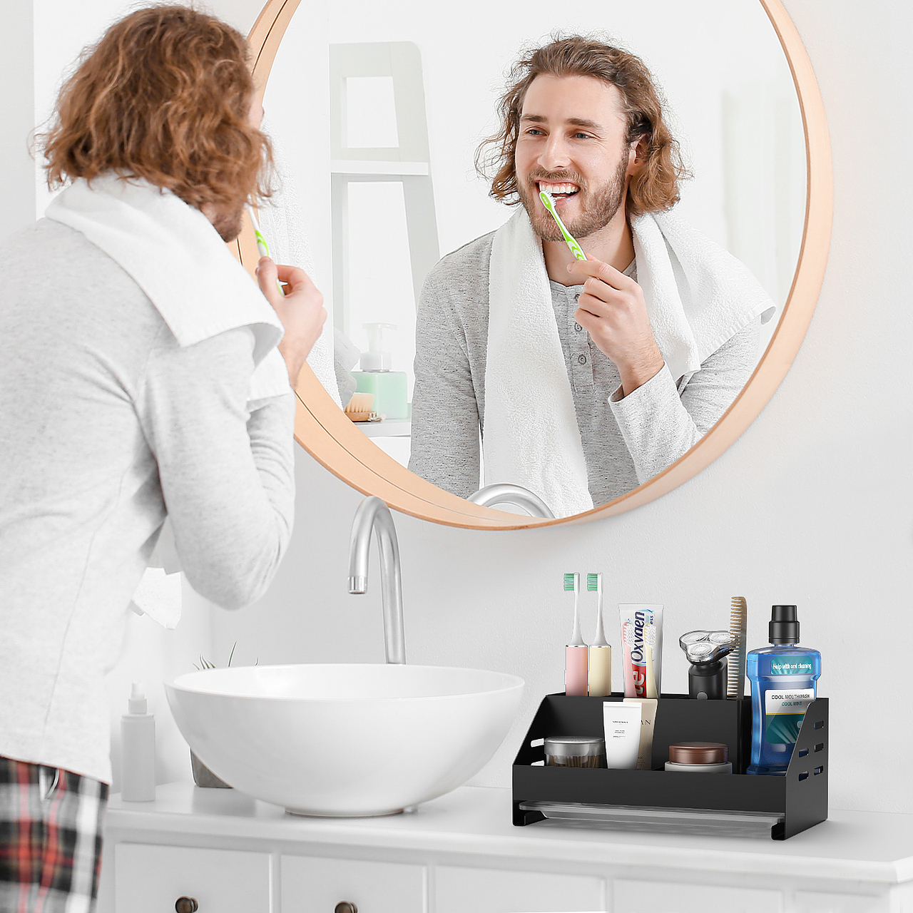 亚马逊洗漱用品水槽牙刷架子主图和A加页面建模渲染图