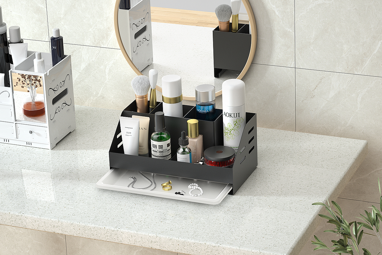 亚马逊洗漱用品水槽牙刷架子主图和A加页面建模渲染图