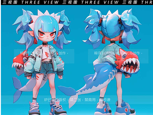 IP設計【藍鰭（Azure Fin）A01】系列（個人主頁-ZNzE2MjUxMzY=） - IP形象 - 站酷設計師瞳刖原創(chuàng)素材 - 站酷ZCOOL