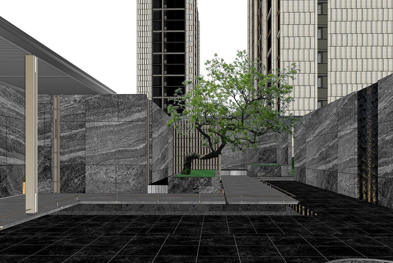 华润北京悦府大区景观SU模型下载