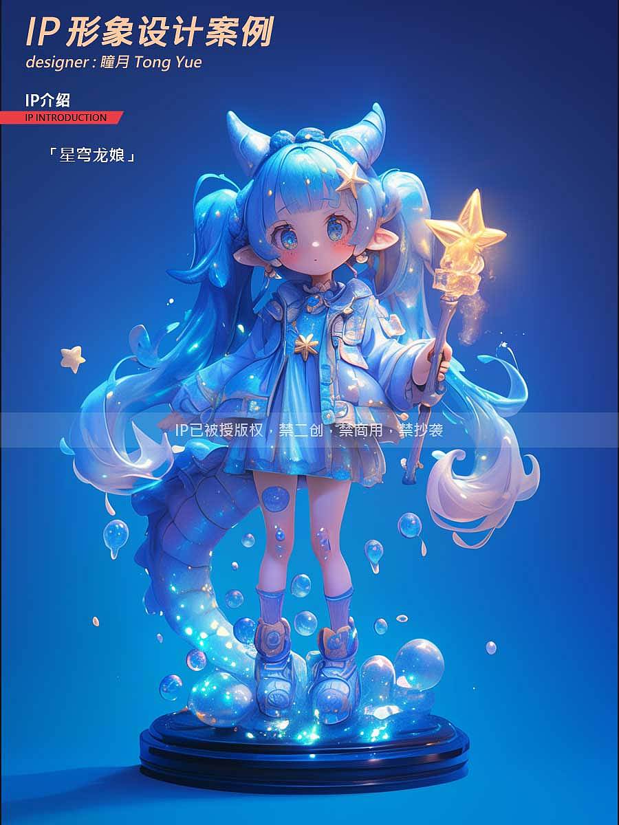 IP设计【星穹龙娘】水蓝系列