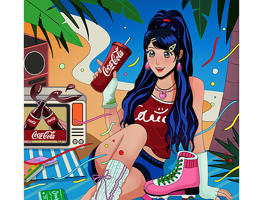 CITYPOPx可口可乐 插画