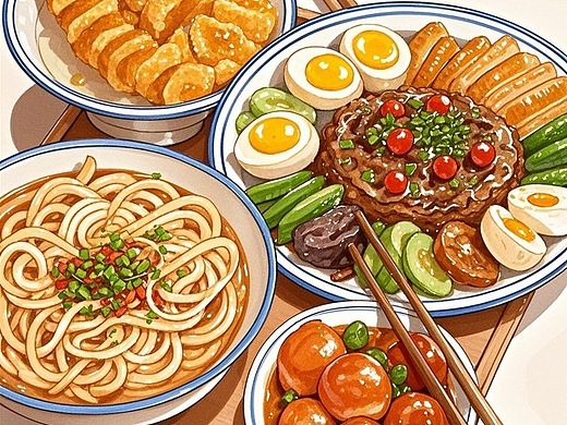 插画美食