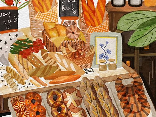 美食插画|面包店大合集