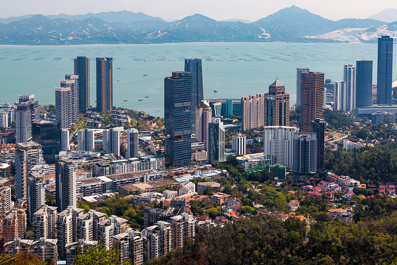 深圳南山公园 城市天际线