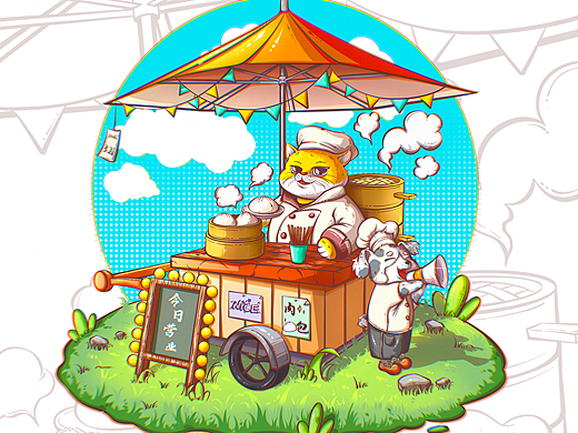 上色有点好看欸！小场景插画上色成品效果！