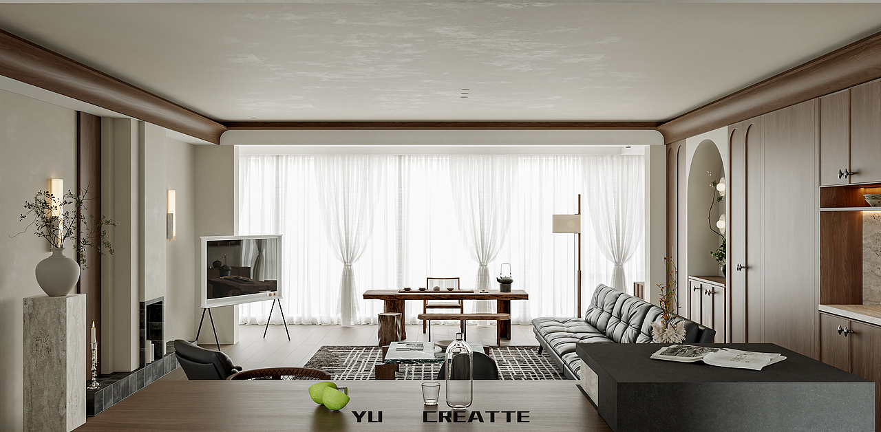 法式中古风客餐厅主人房丨近期表现（图ZMzg3OTE2Nzg0） - 家装设计 - 站酷设计师嘛嘛嘛原创素材 - 站酷ZCOOL