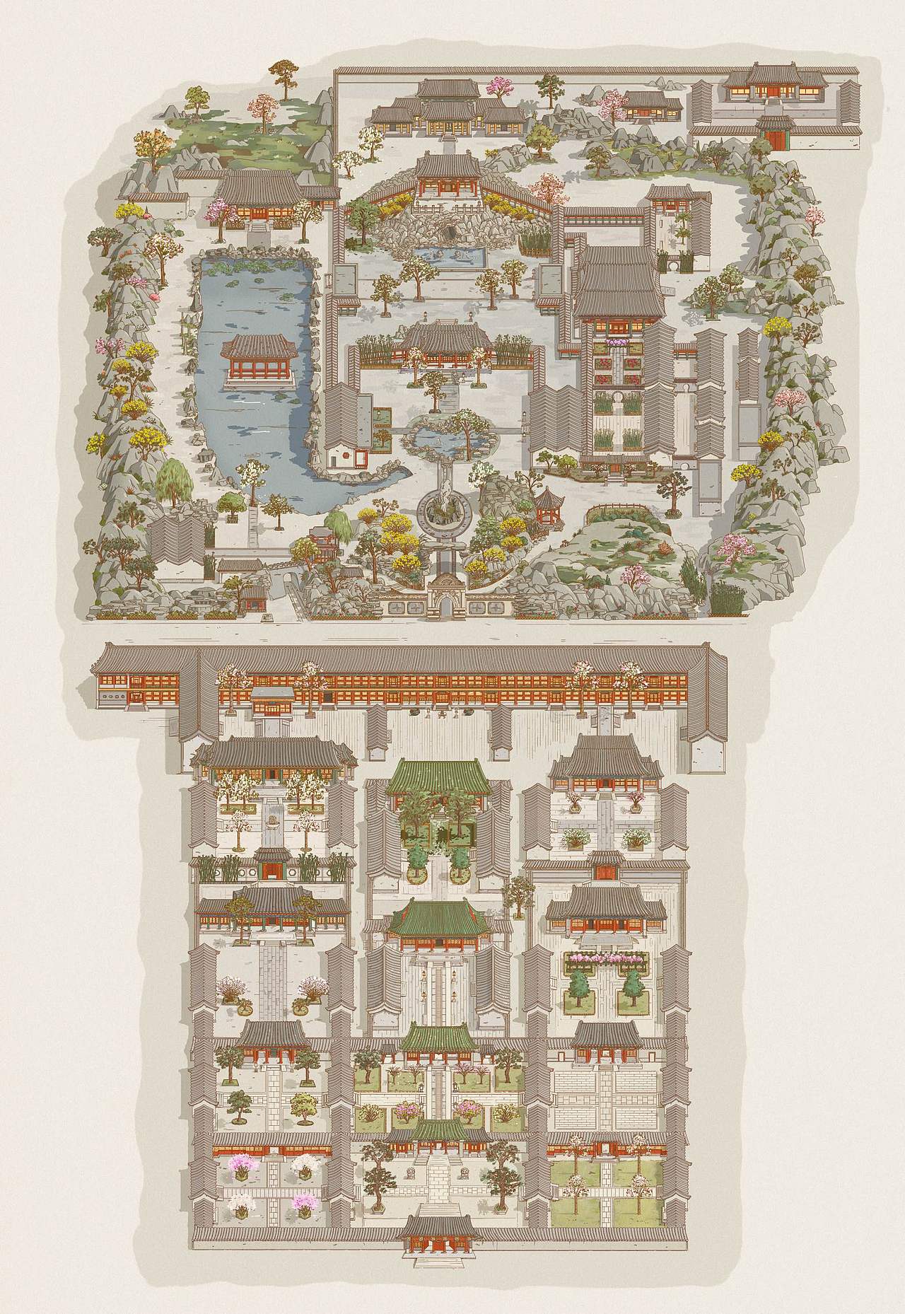 恭王府全景地图（图ZMzg3OTMwMDI4） - 绘本 - 站酷设计师robberrobber原创素材 - 站酷ZCOOL