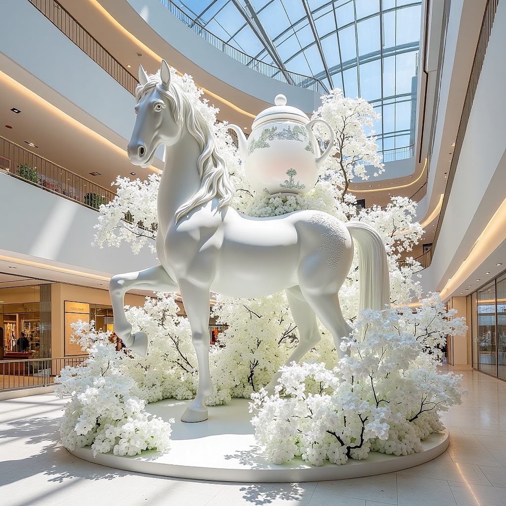 Ai商业美陈-骏影茶韵植趣境