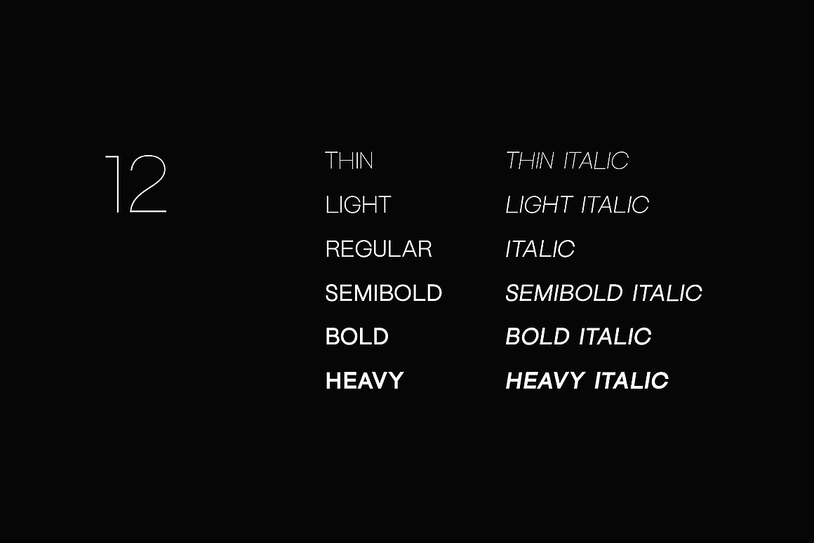 现代极简logo标识海报画册封面标题无衬线英文字体家族