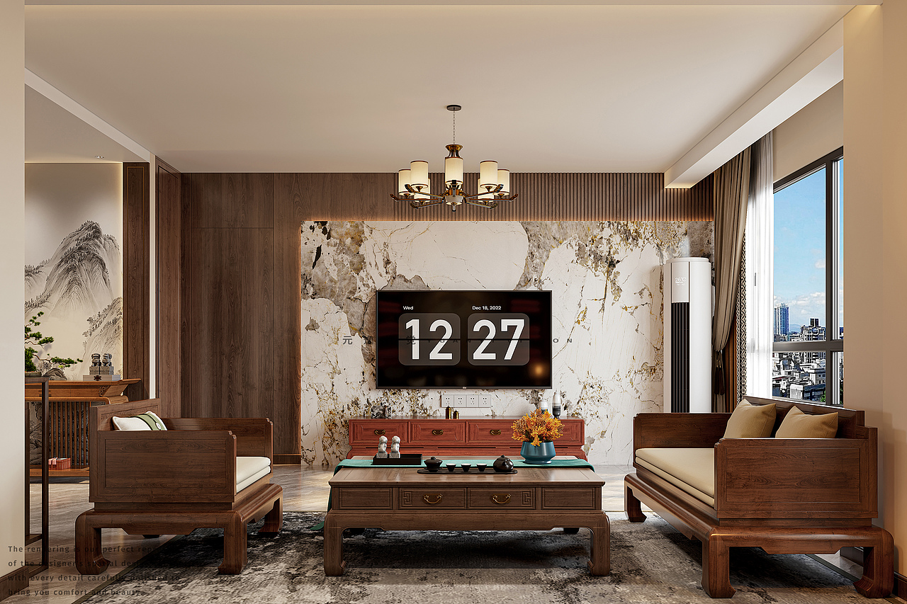 解构新中式美学 | 住宅全案设计个人效果图表现（图ZMzg3OTg2ODQw） - 家装设计 - 站酷设计师元逸视觉效果图原创素材 - 站酷ZCOOL