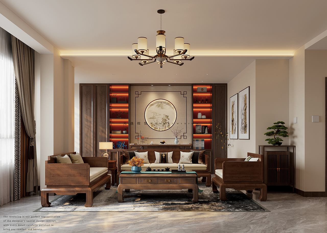 解构新中式美学 | 住宅全案设计个人效果图表现（图ZMzg3OTg2ODQ0） - 家装设计 - 站酷设计师元逸视觉效果图原创素材 - 站酷ZCOOL