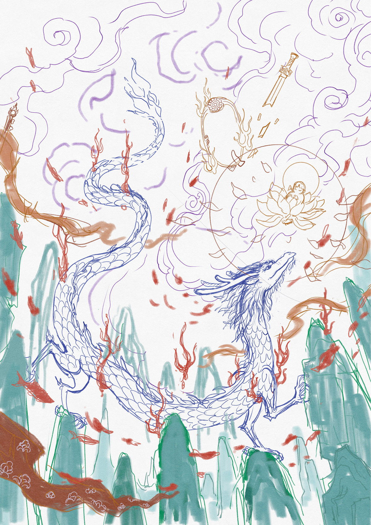 哪吒同人海报（纵身焚枷锁，热血铸新魂）（图ZMzg4MDA3MTY4） - 创作习作 - 站酷设计师镜白czy原创素材 - 站酷ZCOOL