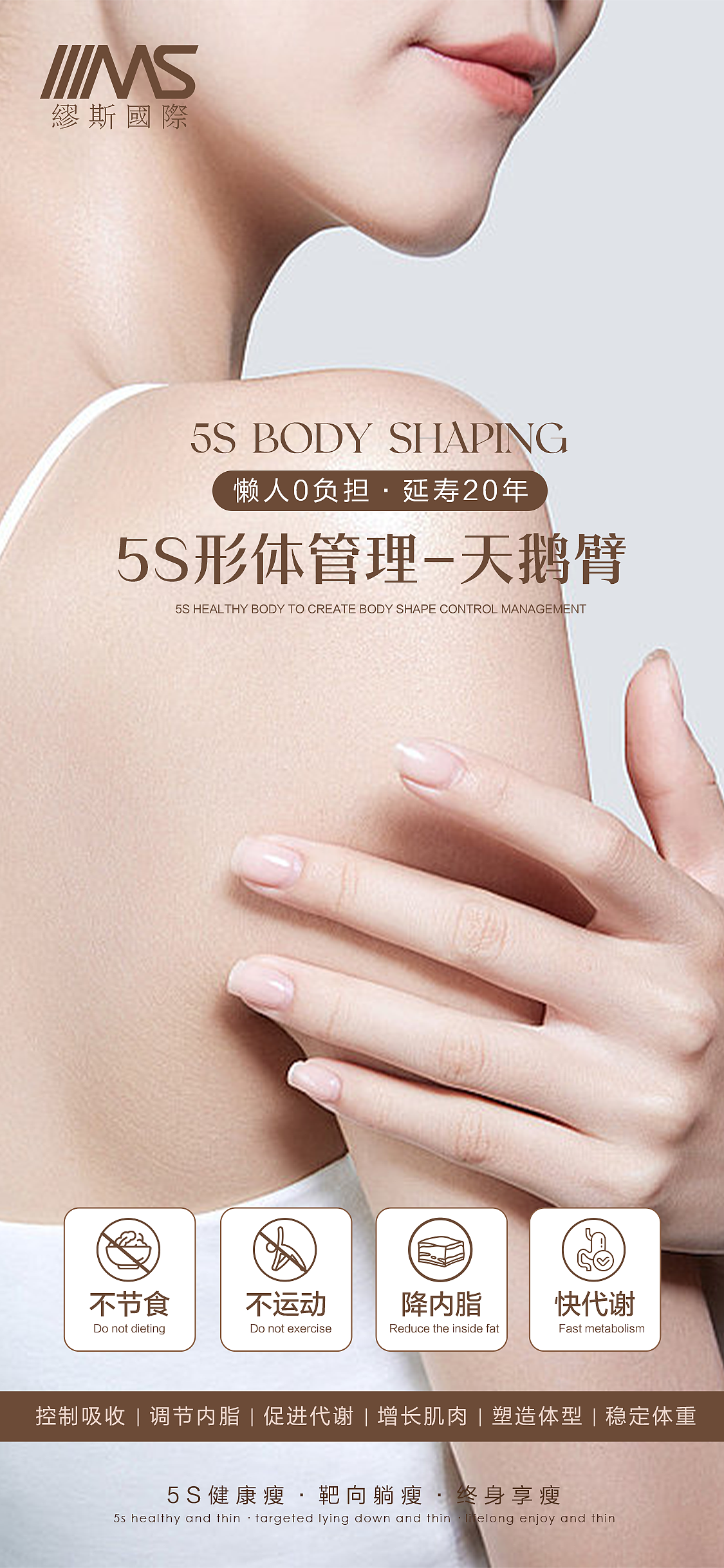 瘦身减肥海报5S形体瘦身身材管理医美吸脂塑形宣传图