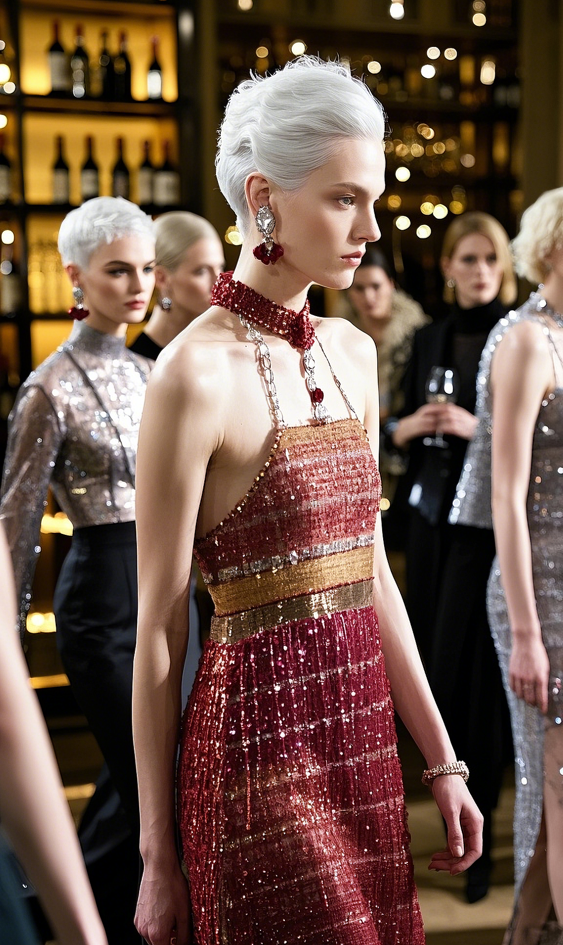 莲花主题春夏亚麻羊绒混纺轻礼服