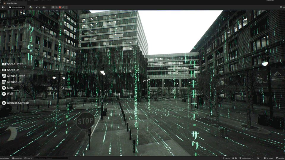 UE5黑客帝国代码矩阵全局特效