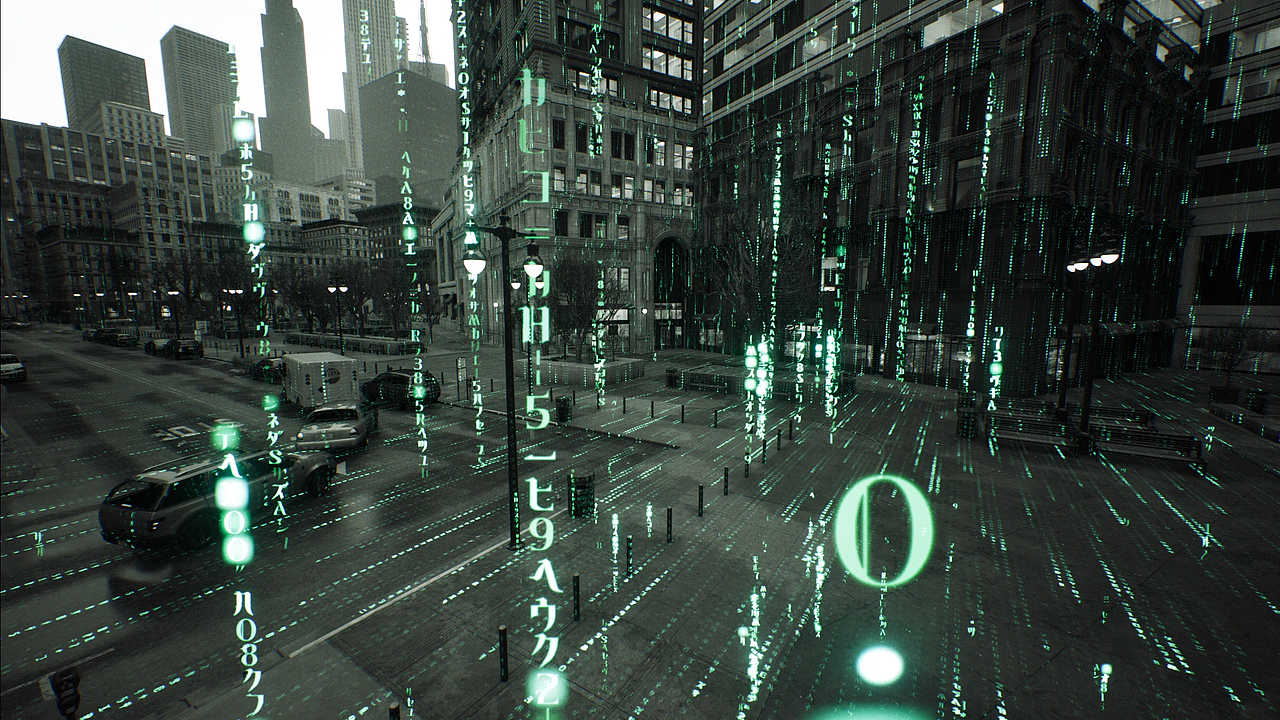 UE5黑客帝国代码矩阵全局特效