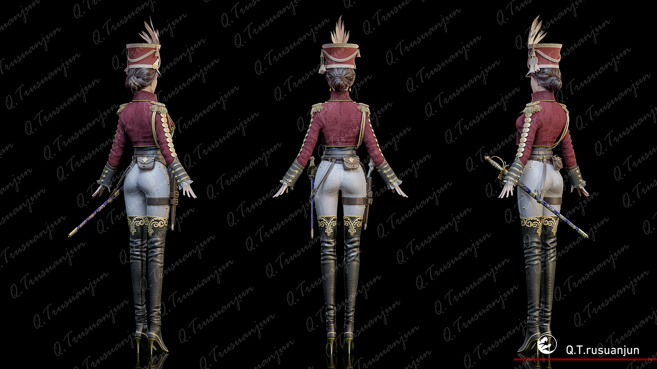 3D模型,欧洲陆军军装设计,shake帽