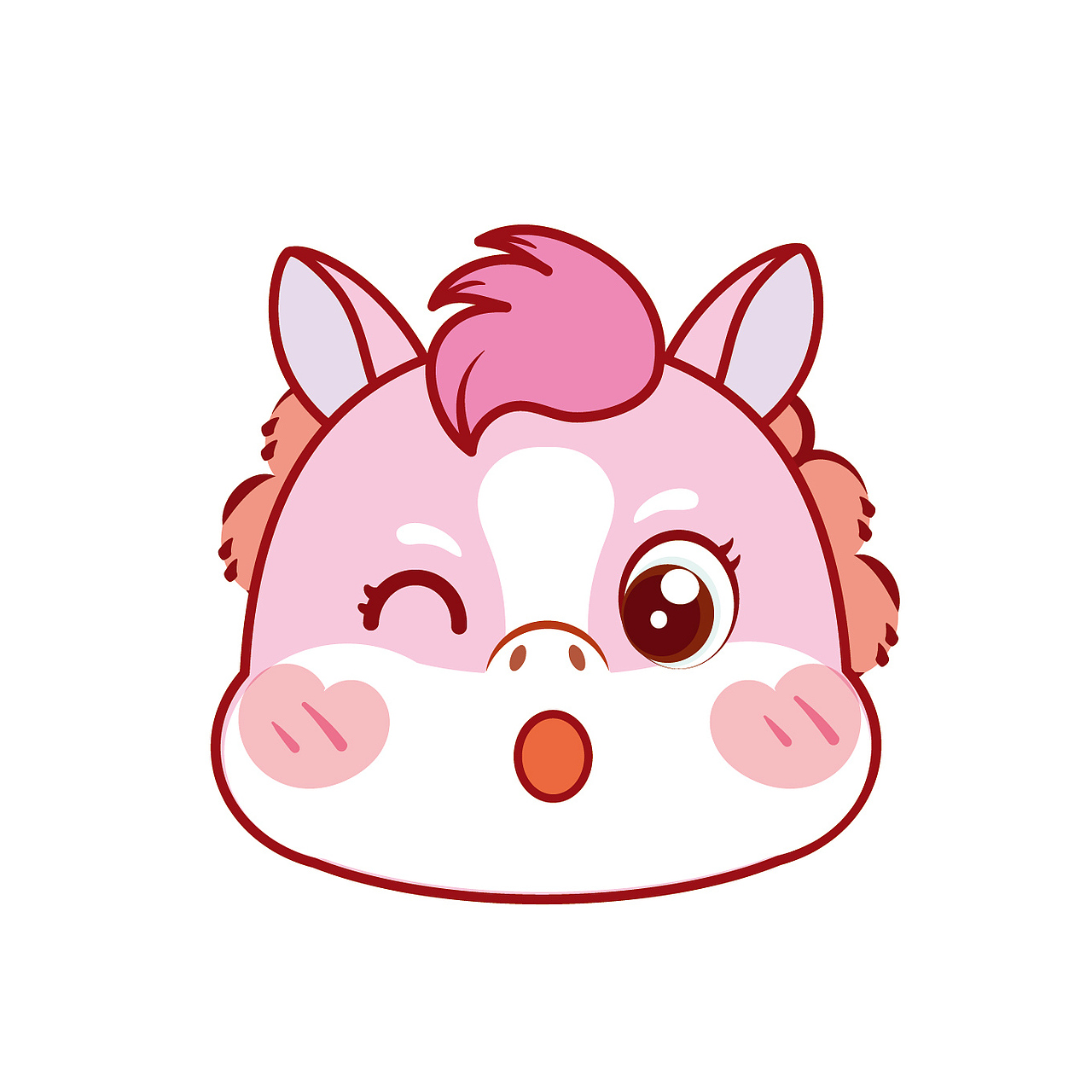 可爱的小马驹卡通插画图片可爱马年马宝宝