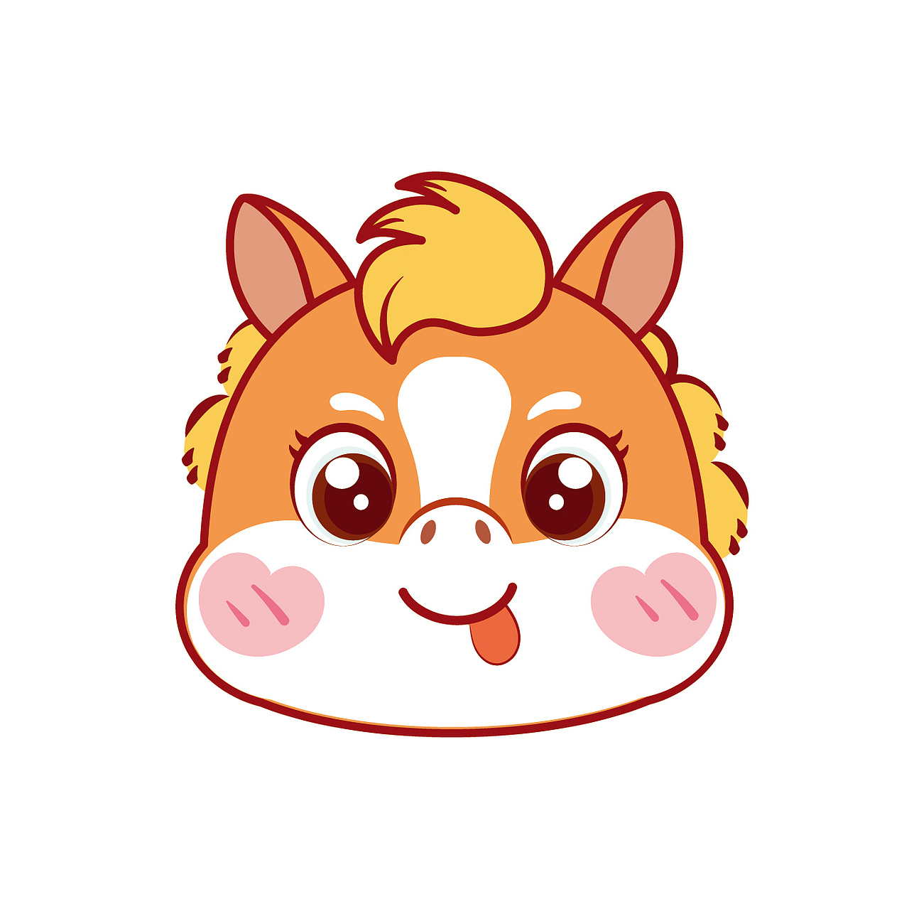 可爱的小马驹卡通插画图片可爱马年马宝宝