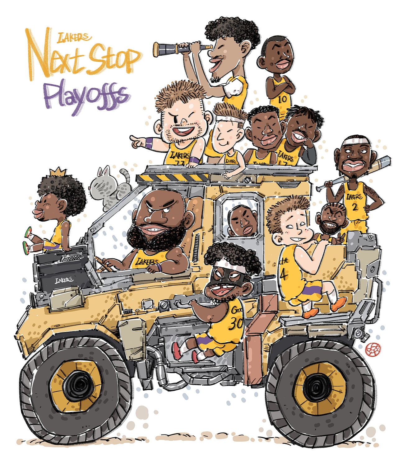 漫画湖人队（图ZMzg4MDYyOTM2） - 单幅漫画 - 站酷设计师Leleevil原创素材 - 站酷ZCOOL