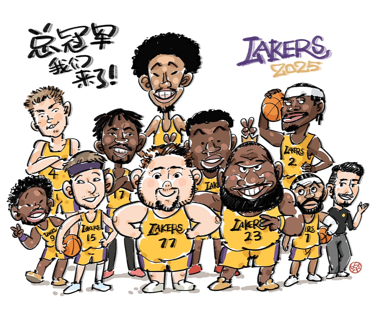 漫画湖人队（图ZMzg4MDYyOTI4） - 单幅漫画 - 站酷设计师Leleevil原创素材 - 站酷ZCOOL
