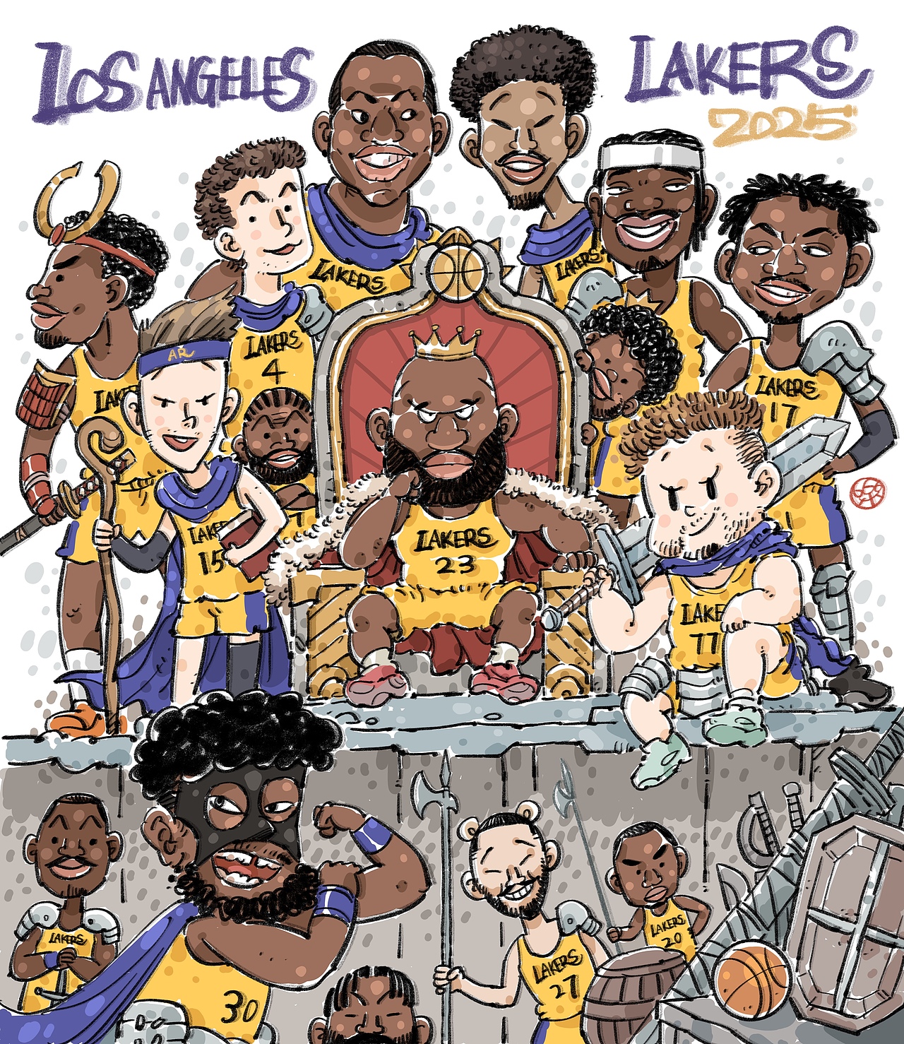 漫画湖人队（图ZMzg4MDYyOTMy） - 单幅漫画 - 站酷设计师Leleevil原创素材 - 站酷ZCOOL