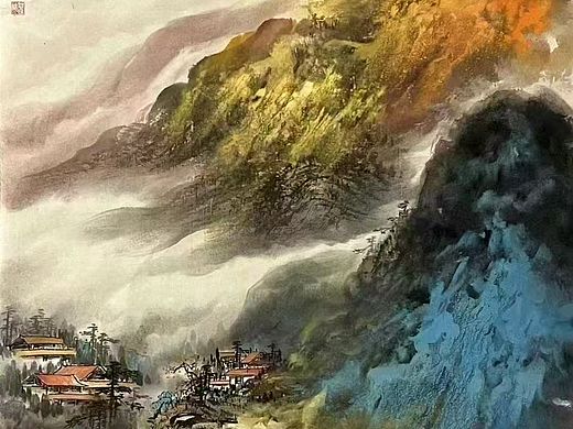 资春成老师精品四尺《金山晨辉》，欢迎定制收藏，支持