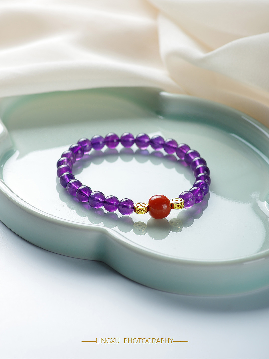 模仿自然光水晶手串拍摄