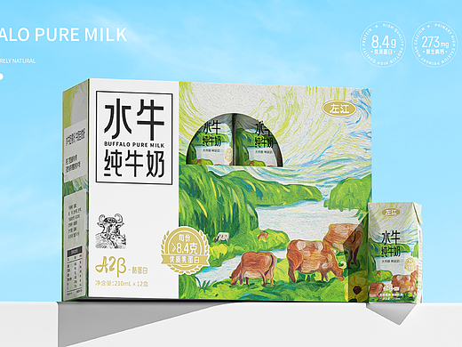 左江｜水牛纯牛奶 包装设计案例（个人主页-ZNzE2NDg3NzY=） - 包装 - 站酷设计师积极设计原创素材 - 站酷ZCOOL