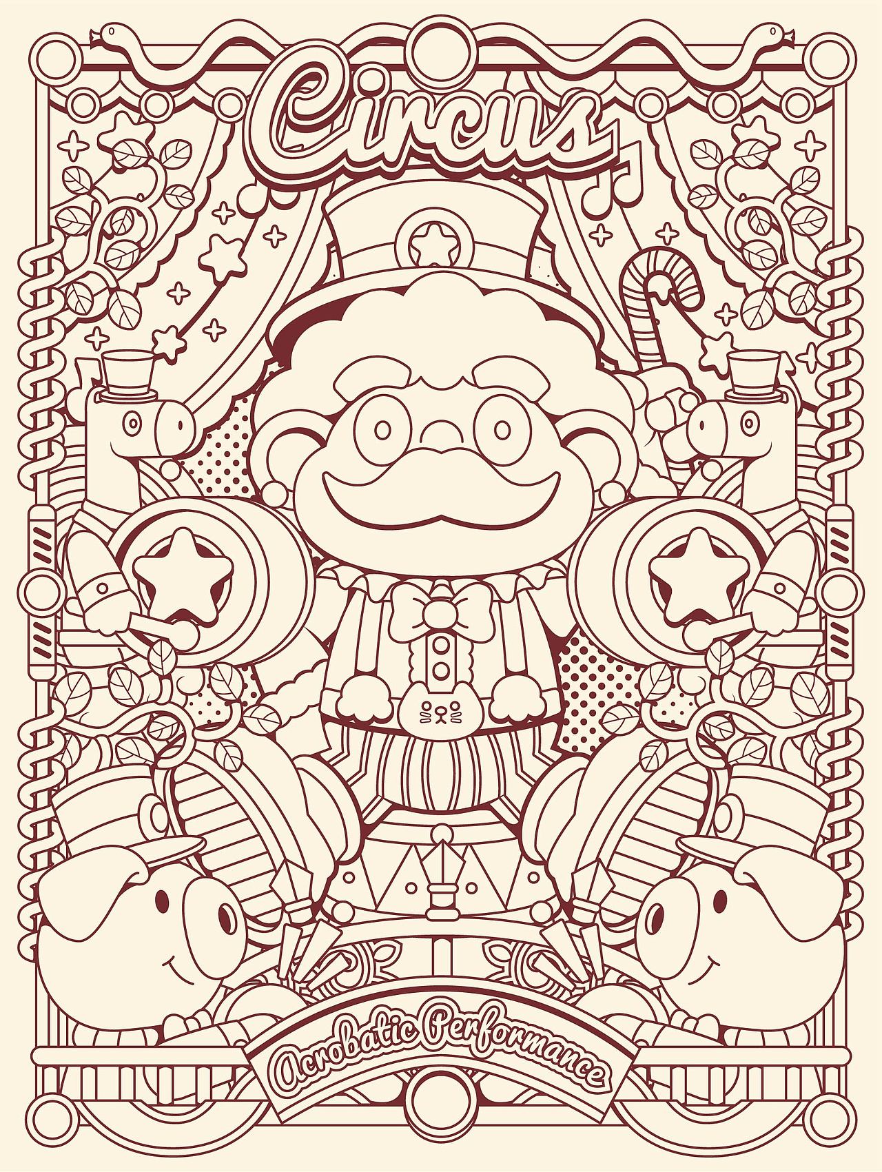 马戏团主题插画