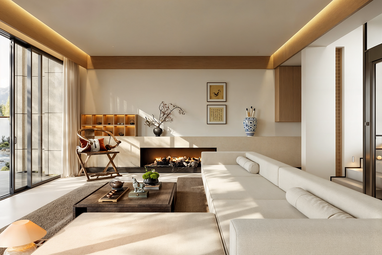 现代新中式别墅 宋式美学别墅 别墅（图ZMzg4MTI0Mzg0） - 家装设计 - 站酷设计师痞老蟹原创素材 - 站酷ZCOOL