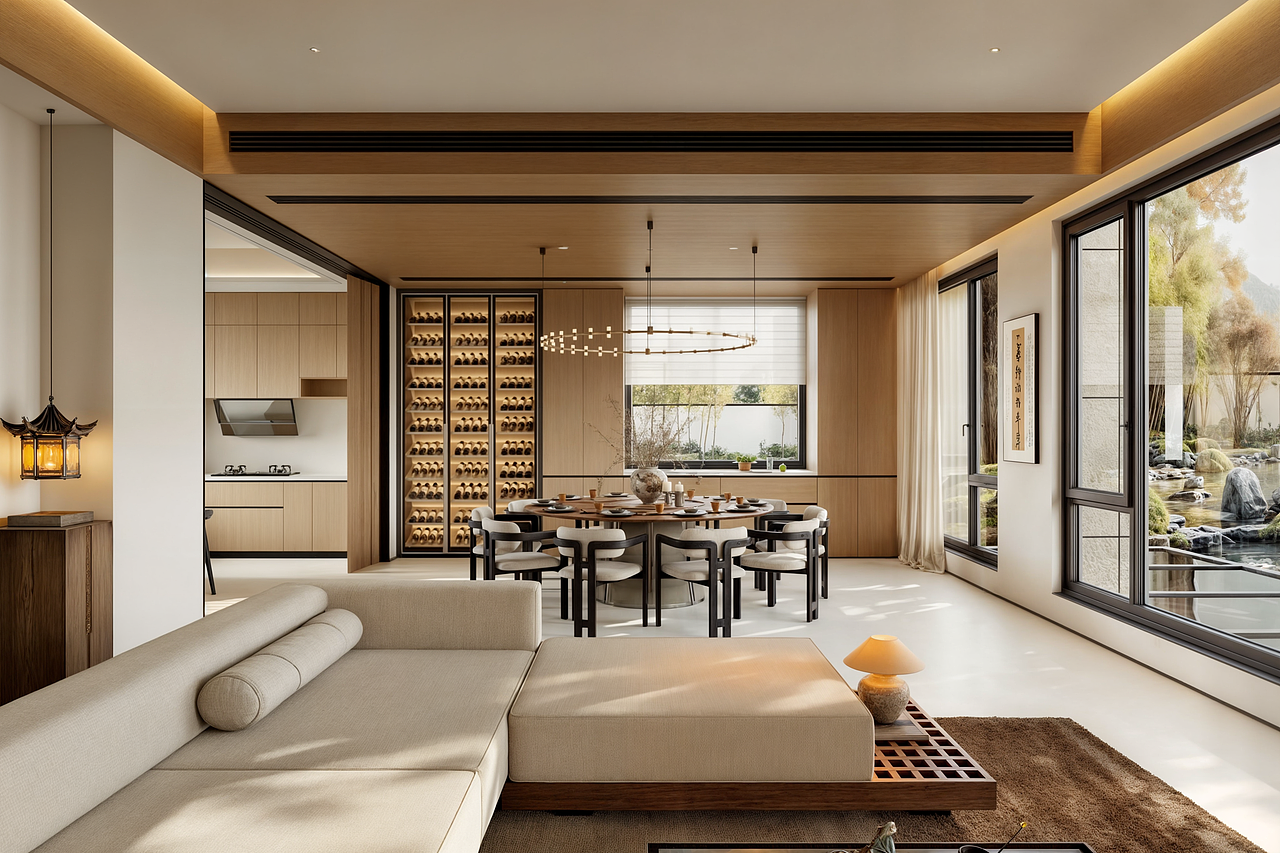 现代新中式别墅 宋式美学别墅 别墅（图ZMzg4MTI0NDU2） - 家装设计 - 站酷设计师痞老蟹原创素材 - 站酷ZCOOL