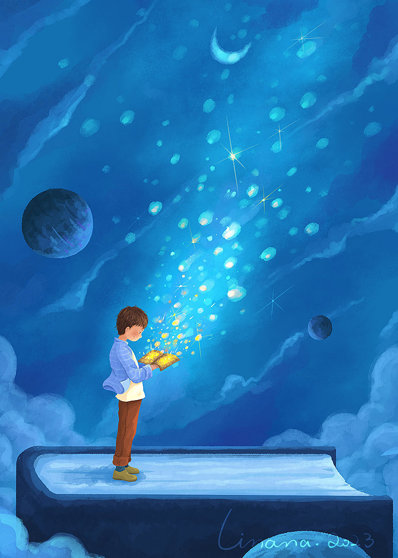 蓝色系插画合集（图ZMzg4MTMxMzIw） - 艺术插画 - 站酷设计师李那那原创素材 - 站酷ZCOOL