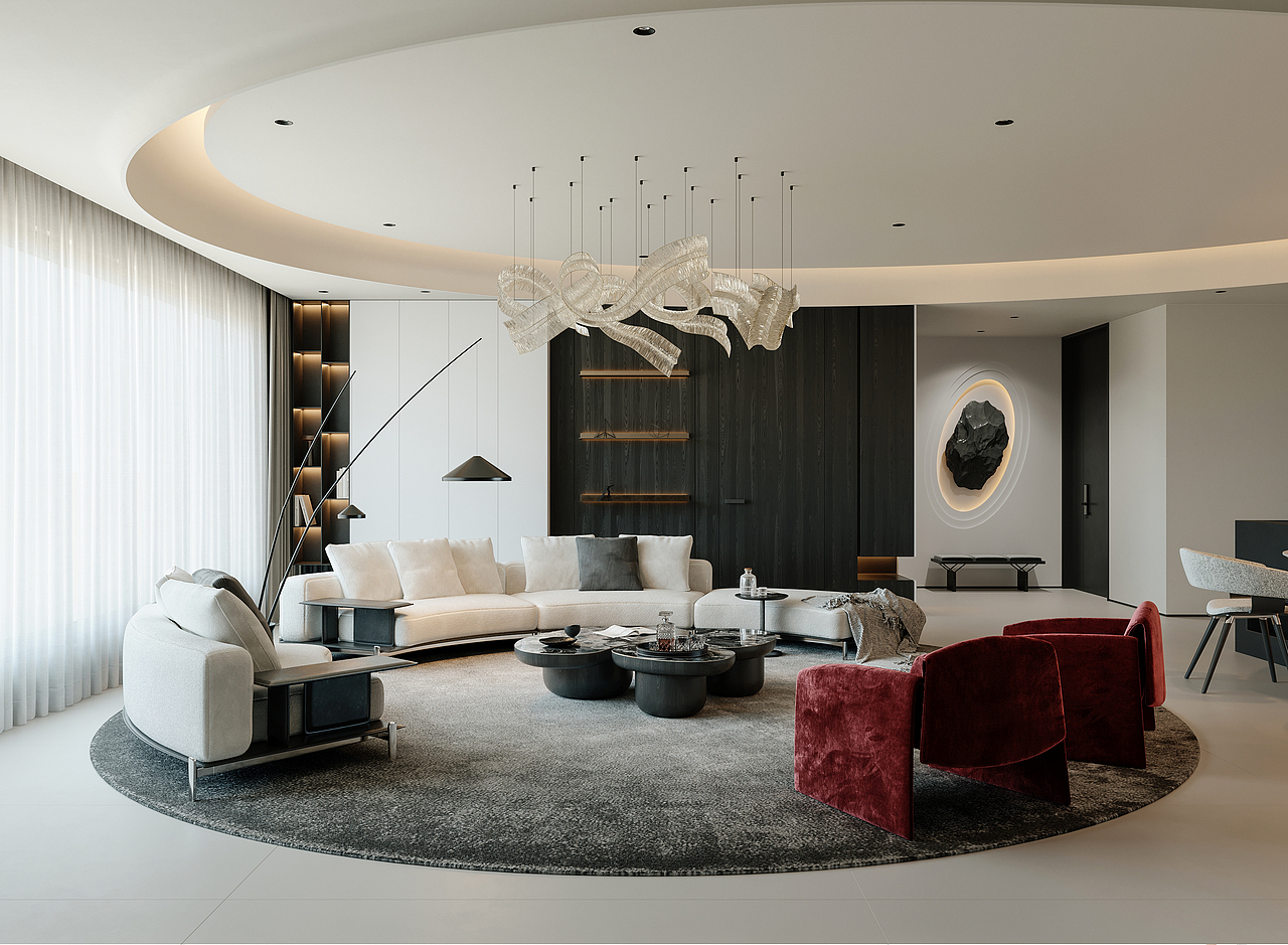 现代客厅渲染