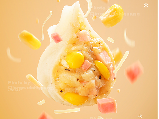 饺子食材悬浮拍摄