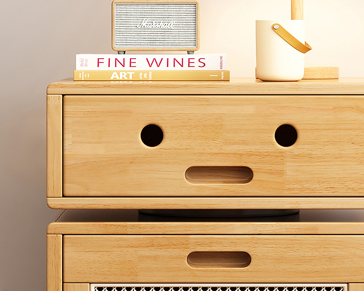 家具效果图-实木床头柜