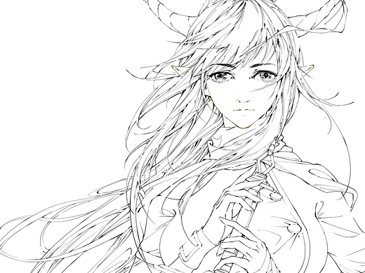 明日方舟 | 闪灵 | 线稿