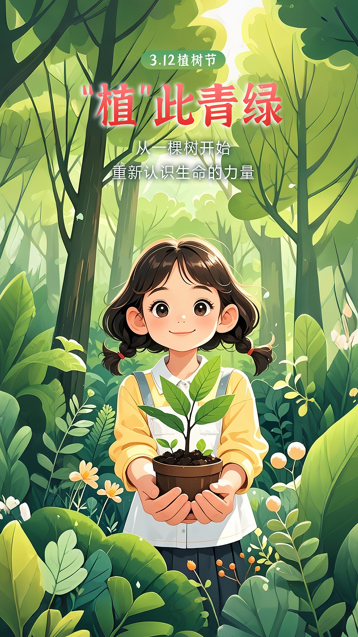 AI创作 —— 植树节:“植”此青绿