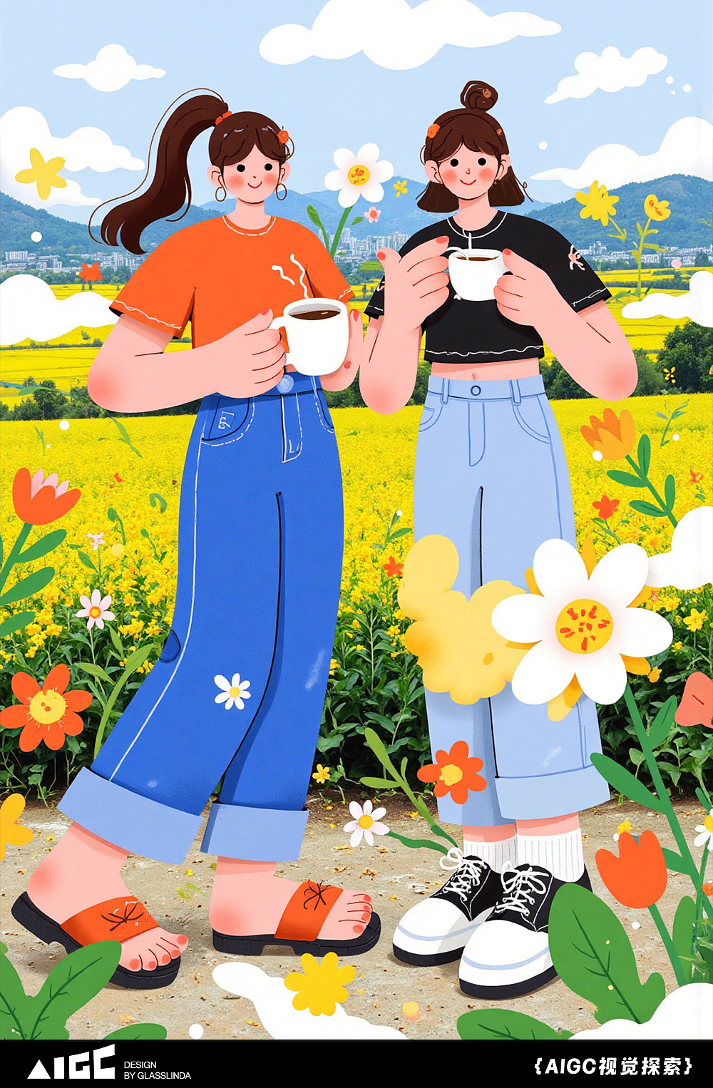 AIGC探索：实景+插画·第二弹（图ZMzg4MTk0Njg4） - AI作品 - 站酷设计师glasslinda原创素材 - 站酷ZCOOL