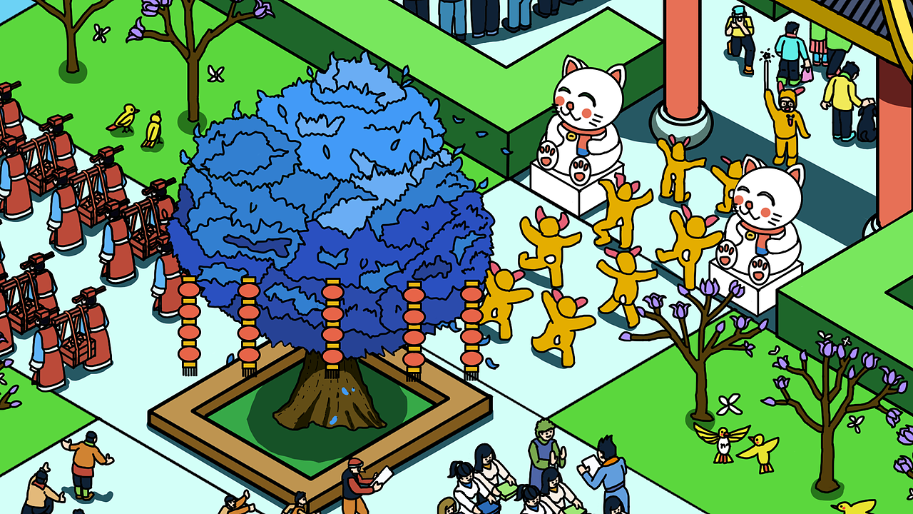 春游-2.5D场景插画（图ZMzg4MjAwMTg0） - 商业插画 - 站酷设计师小程的画原创素材 - 站酷ZCOOL