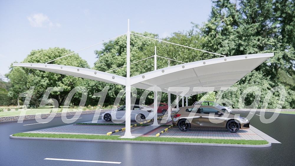 双边膜结构车棚设计效果图