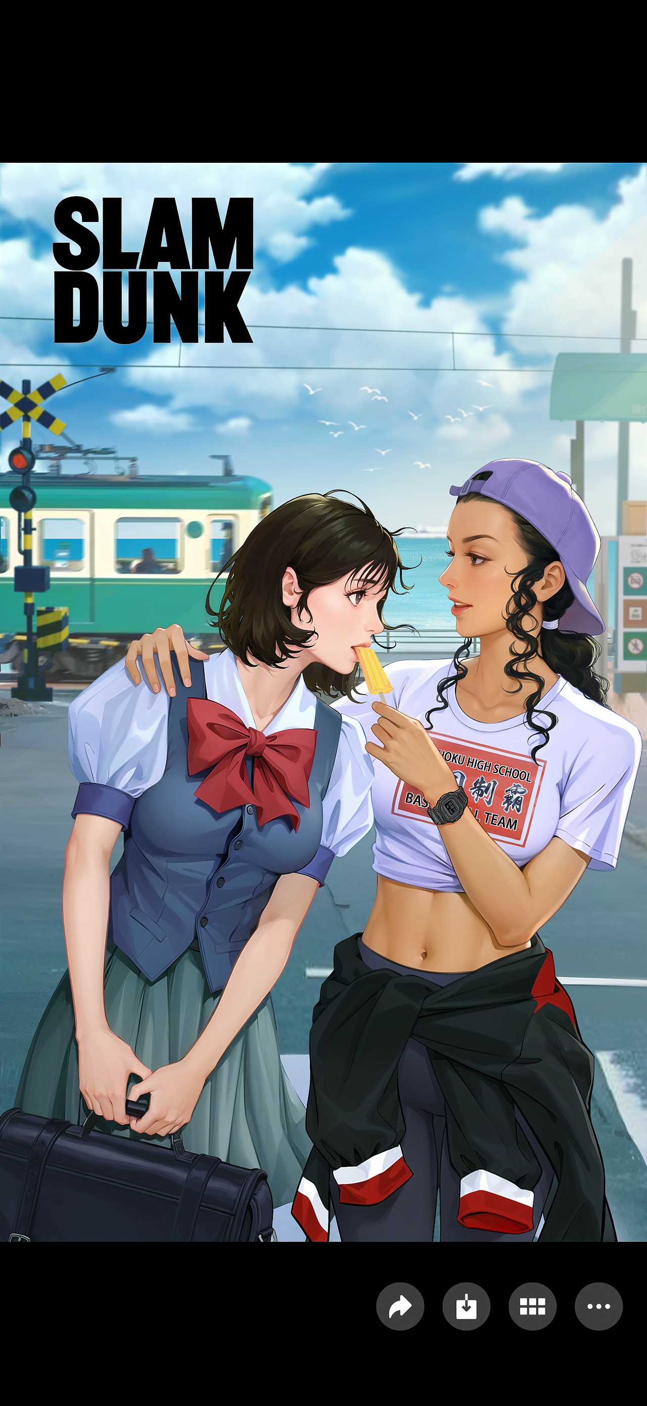 【镰仓の夏｜晴子×彩子的橘子味心动时刻🏀】（图ZMzg4MjA5NDg0） - 艺术插画 - 站酷设计师大西瓜1984原创素材 - 站酷ZCOOL