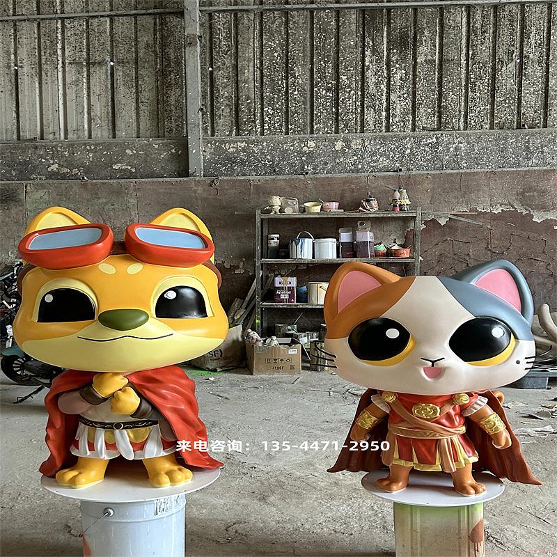 花展中心形象吉祥物摆件玻璃钢卡通公仔模型企业ip雕塑