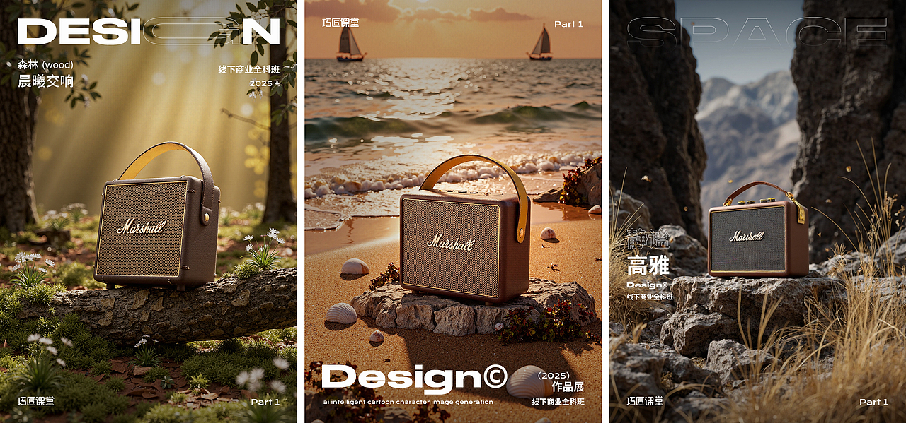 Marshall音箱三联创意｜森林·海滩·峡谷