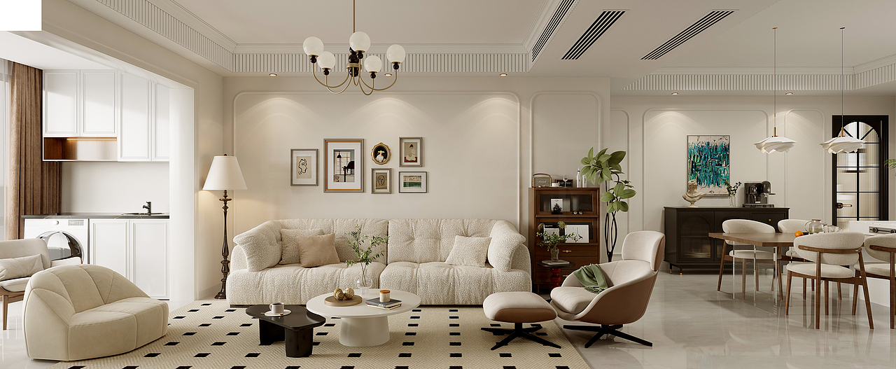 简约美式效果图