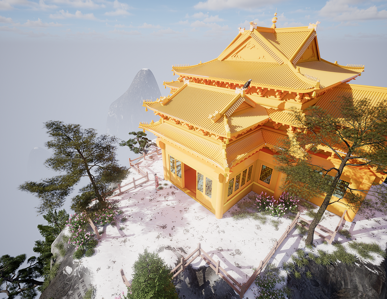 云雾起,小鸟瞰。