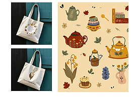 扁平风复古小物件插画